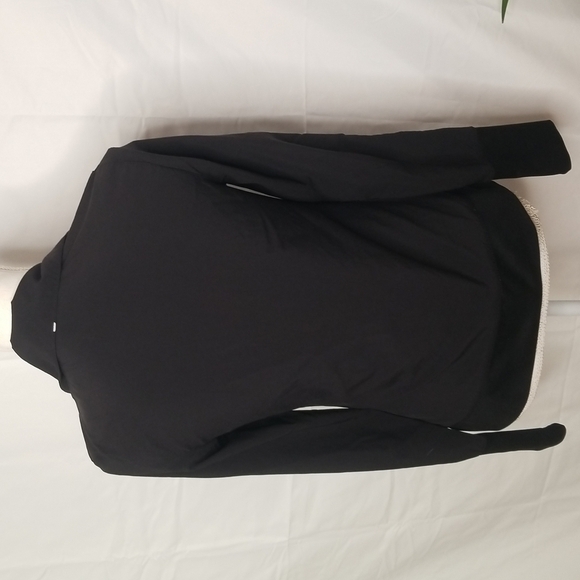 𝅺fila track jacket gray black womens size S ruched zip up front thumb holes - Picture 5 of 12